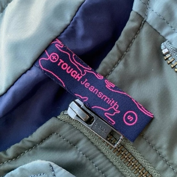 Tough Jeansmith Lightweight Nylon Zip Bomber Flight Jacket Blue-Gray Size Small - Picture 8 of 9